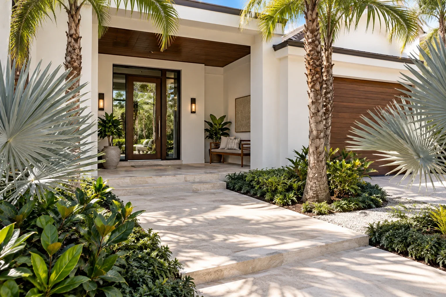 A cleared porch and entry at a Florida home, the Treasure Coast and Palm Beach County service illustration