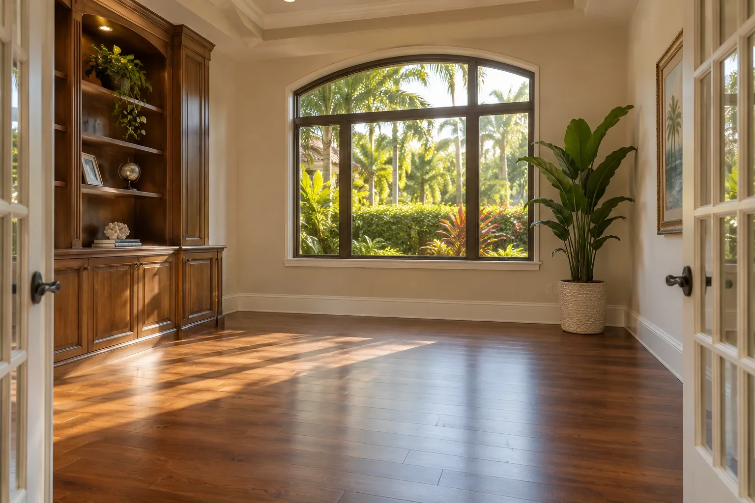 A cleared home office ready to use, the Treasure Coast and Palm Beach County service illustration