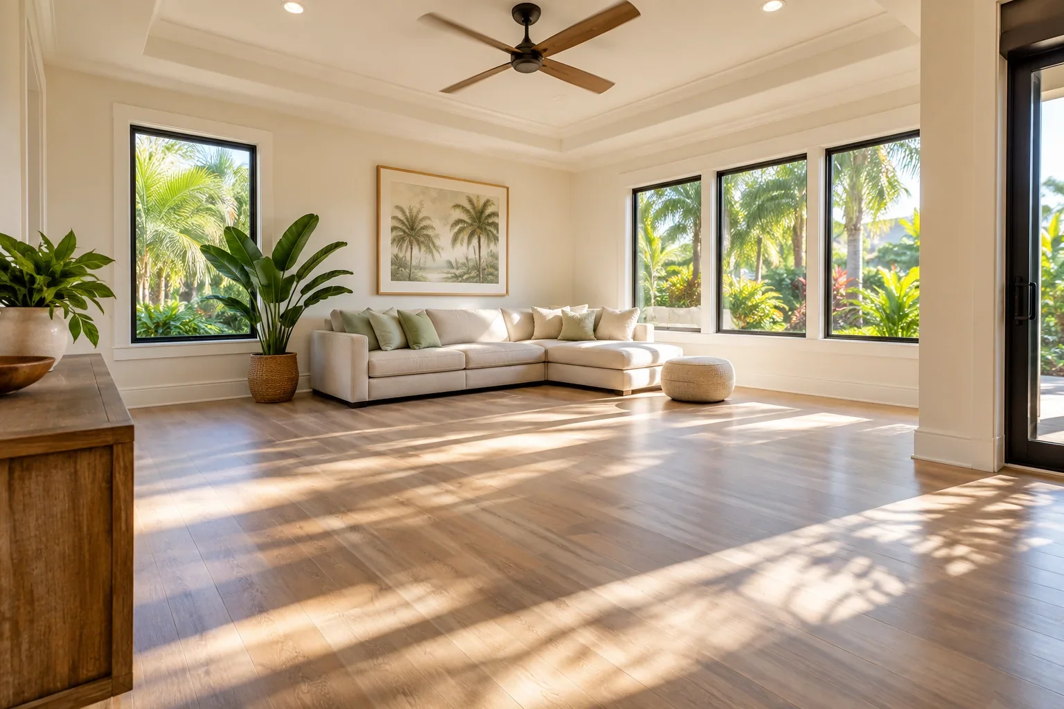 A clean bonus room with usable open space, the Treasure Coast and Palm Beach County service illustration